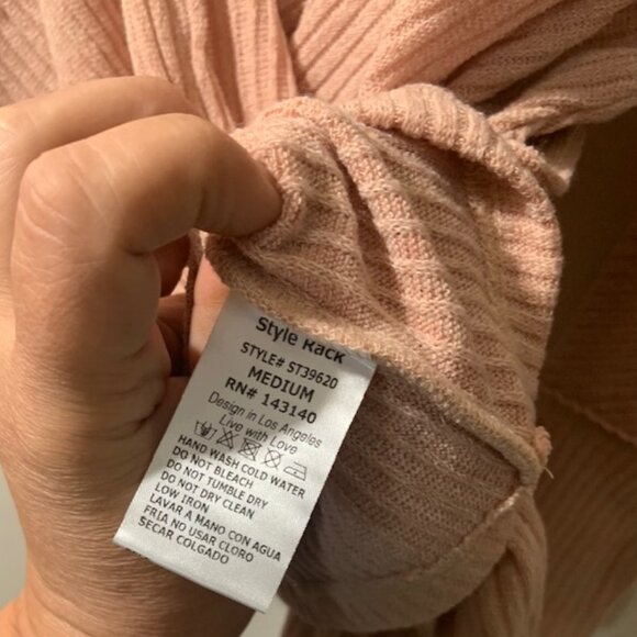 NWOT Style Rack Women's Wrap V-Neck Tie Front Deep Plunge Ribbed Shirt - Size M - Picture 7 of 8